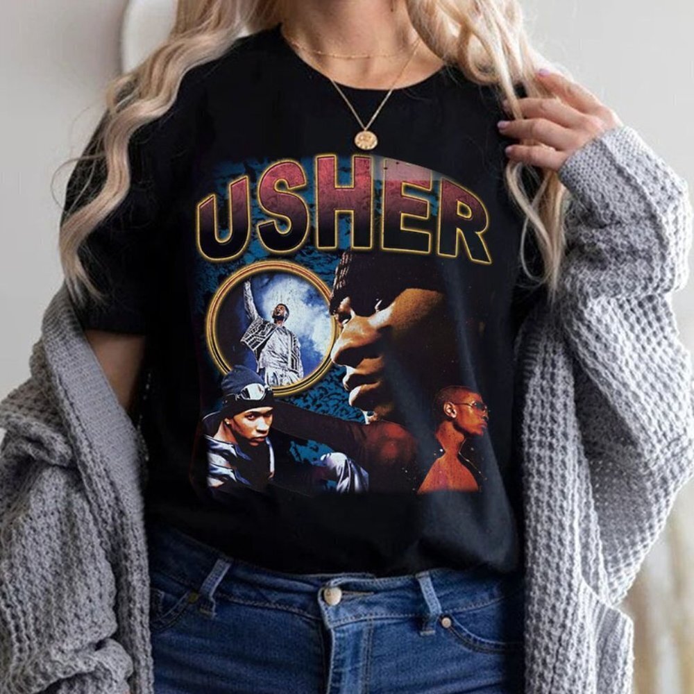 Young Usher Rap Tee Retro Shirt X Bootleg Style Rap Fan Gift Tee Shirts